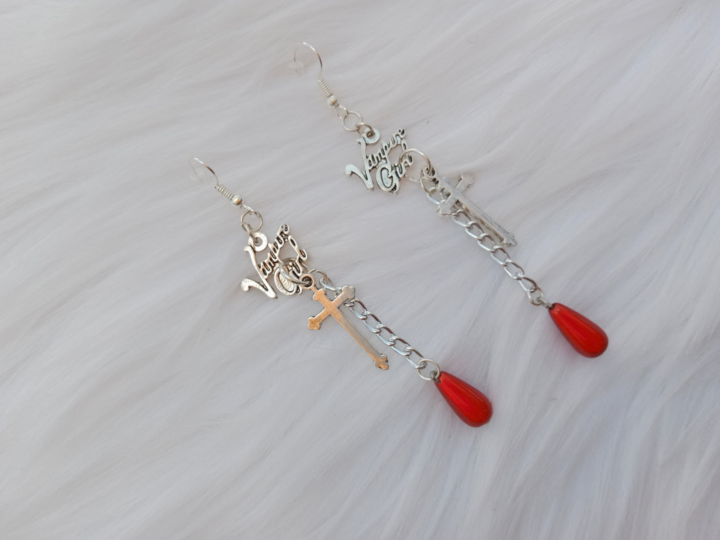 Vampire girl blood drop earrings