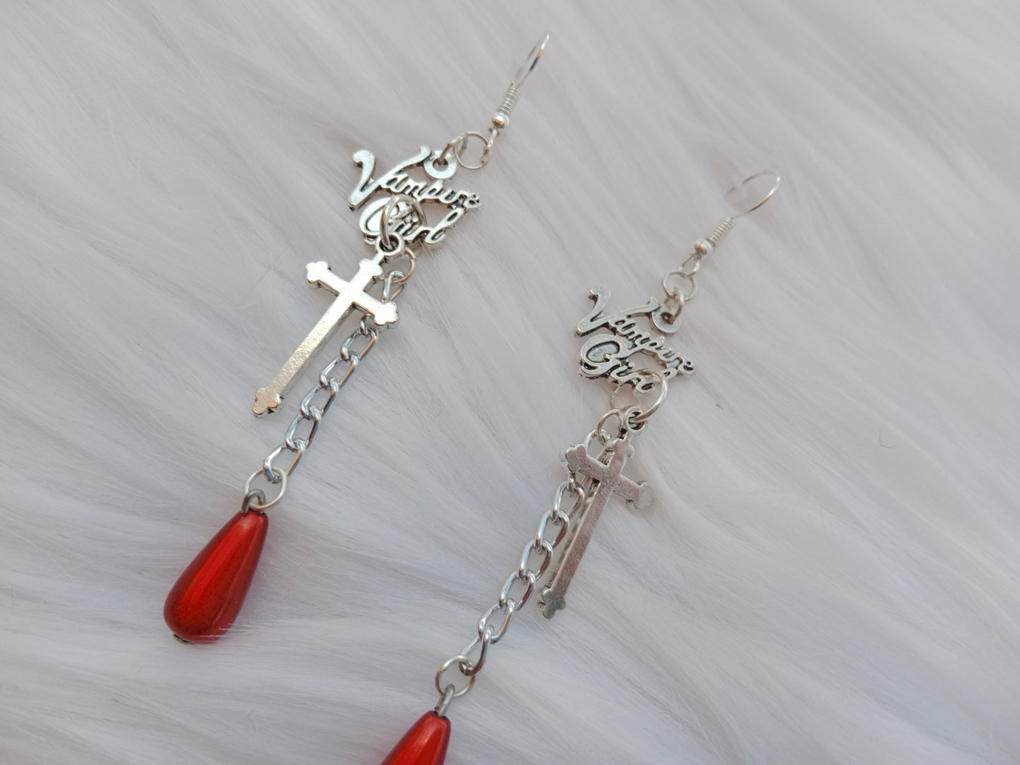 Vampire girl blood drop earrings