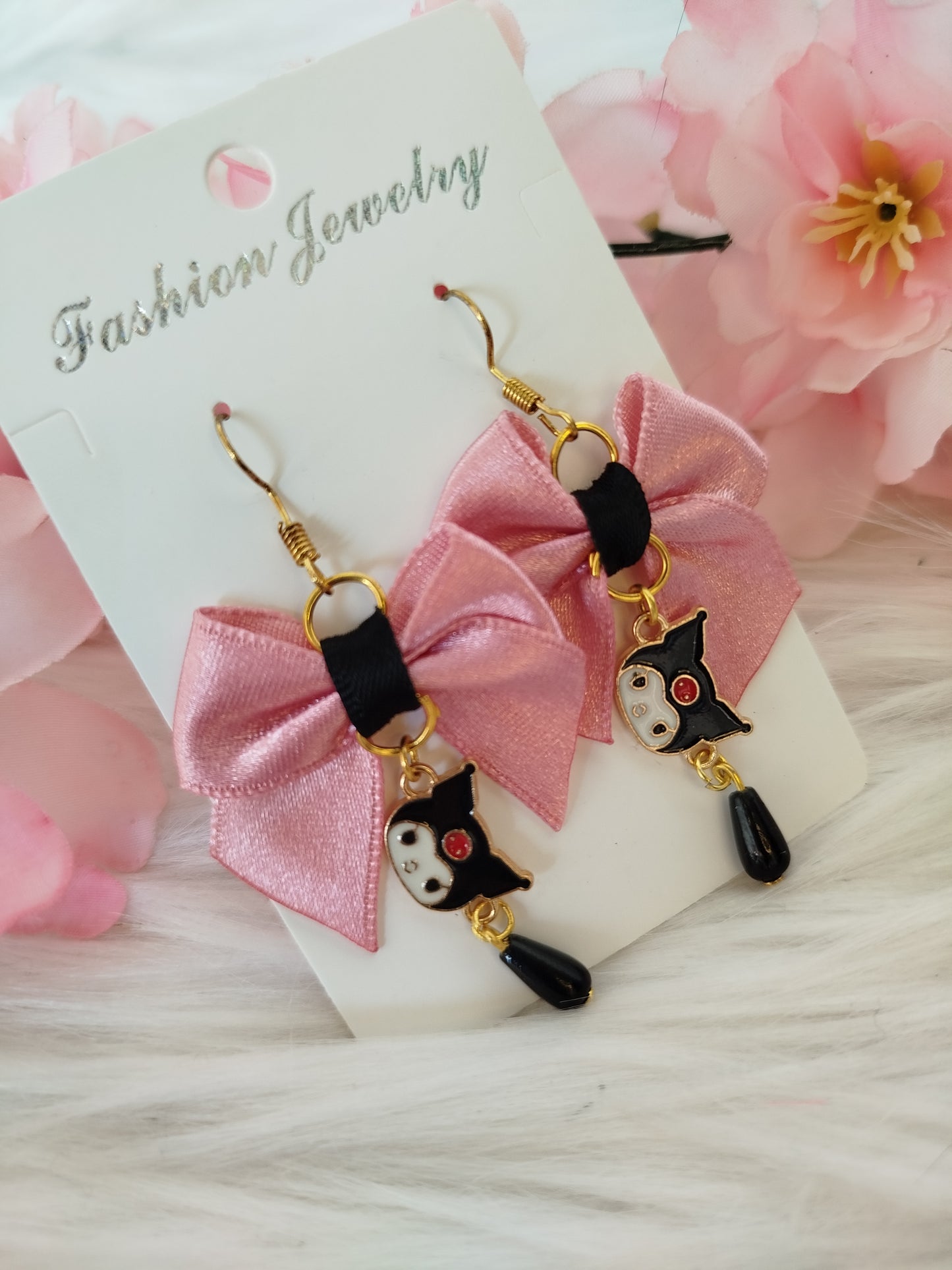 Kuromi bow earrings
