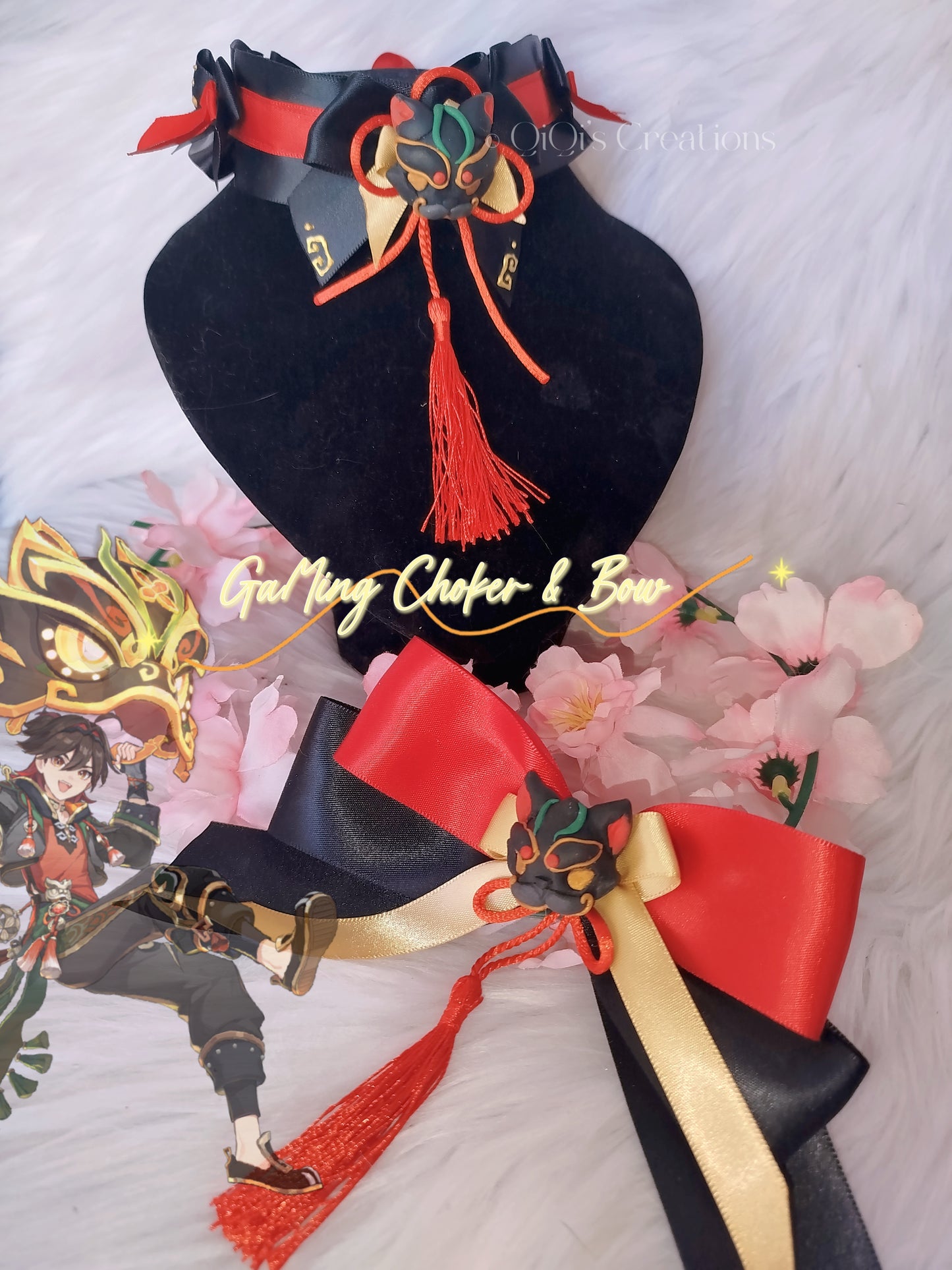 Gaming pleated choker only