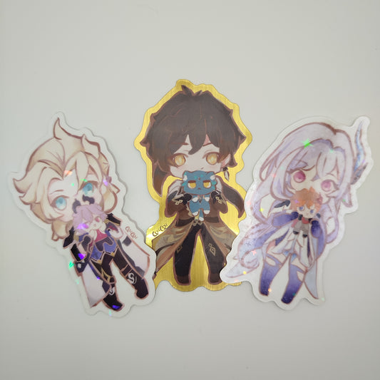 Special effect chibi Genshin stickers